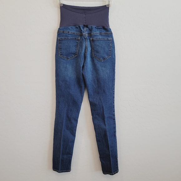 💕 Old Navy Maternity Dark Wash Skinny Jeans Women's Size 4 - Picture 3 of 11